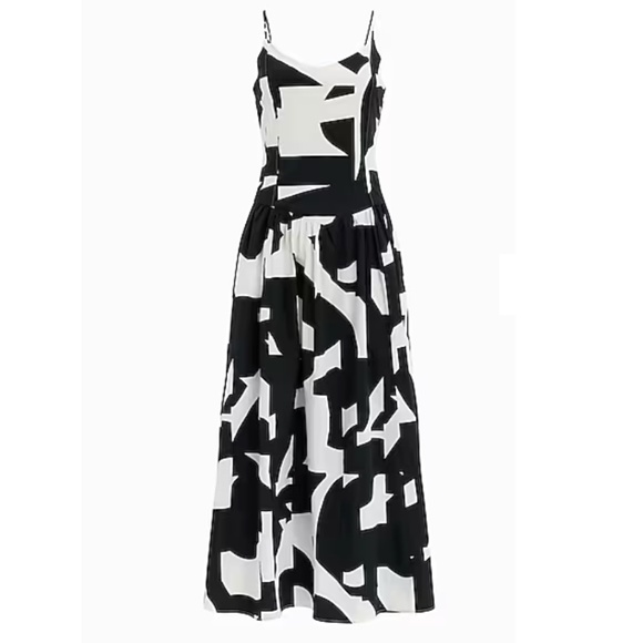 Printed V-Neck Sleeveless Drop Waist Midi Dress - Picture 1 of 3